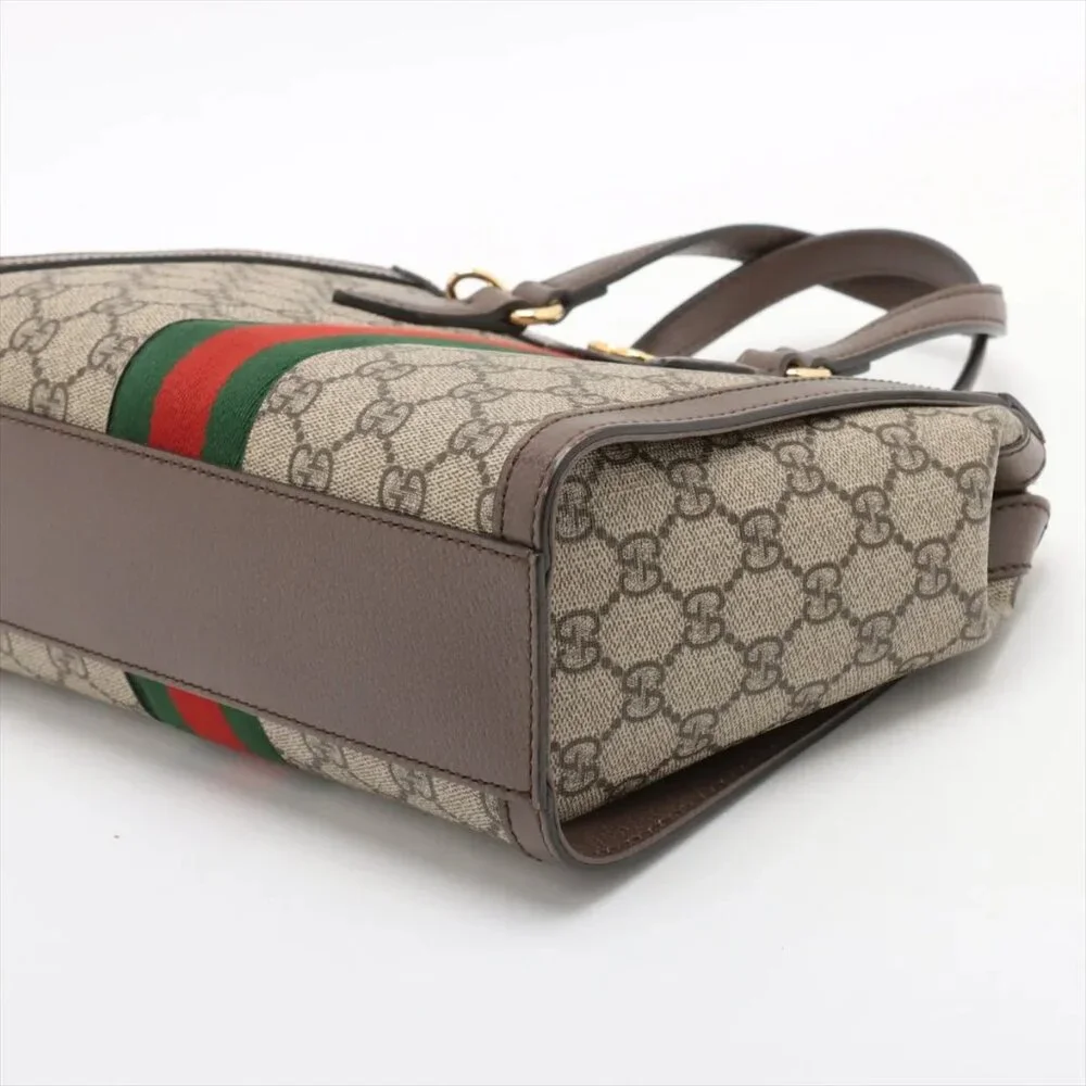 Sold✅Gucci GG Supreme Ophidia PVCx leather 2 Way Handbag Beige x brown 547551 - Picture 3 of 14